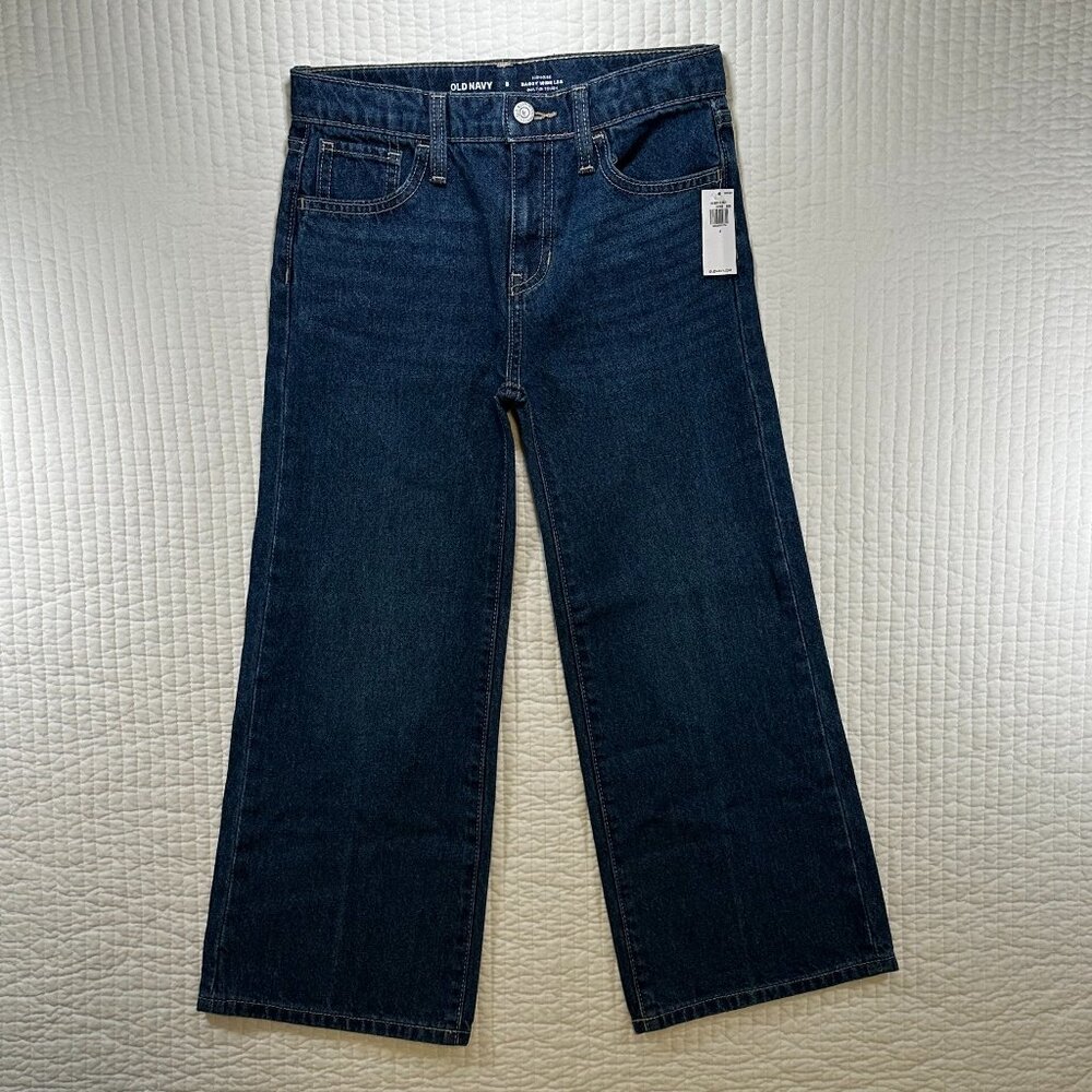 Old Navy High-Rise Baggy Wide Leg Built-In Tough Girls Blue Jeans Size 8 NWT